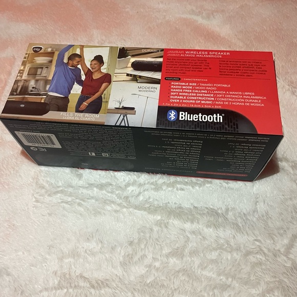 iHip Wireless Music Bluetooth Jambar Speaker 30ft Range Hands Free Calling Black - Picture 4 of 4